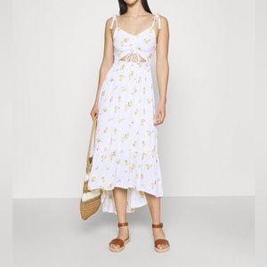 Hollister Floral Cut-Out Midi Dress